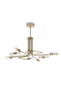 Sospensione dal design moderno con struttura in metallo rifinito ottone. 8 luci (E27, 60W)