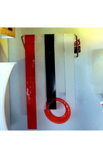  FLAVER Applique PI KA TENDA 30203 in vetro Cattedrale di colore Rosso, Nero e Bianco e finitura cromo, 1 Luce ( R7S )