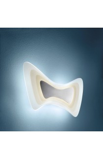 LEUCOS AURELIANO TOSO ALPHA SMALL, applique parete/soffitto, diffusore in lastra di vetro decorato, 2 punti luce (G9)