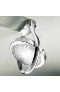 Leucos Applique Spid Grande, struttura in alluminio lucido e vetro satinato, 1 punto luce 200W (G9)