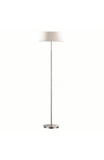 Piantana dal design moderno con montatura in cromo con paralume. 2 luci (E14, 40W).