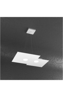 Sospensione dal design moderno con struttura in metallo verniciato disponibile in diverse finiture di colorazione, 2 Luci a Led (Gx53)