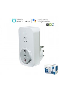 PRESA ITALIANA SMART LIFE, WIRELESS, 230Vac, 16A, 3680W max, CON FUNZIONE POWER METER. Compatibile con Google home & Amazon echo