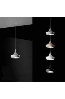 Sospensione minimale di colore bianco ( disponibile in altri colori ) ,1  luce (E27) 100W con luce dimmerabile