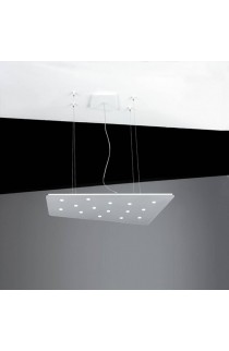 Minimale lampada a sospensione di forma irregolare con struttura in metallo colorato, 10 luci a Led 4.5W dimmerabile