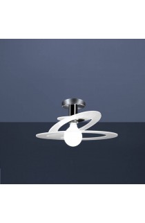 Originale Lampada a plafone in vetro extrachiaro e struttura in metallo cromato, 1 luce 100W ( E27 )