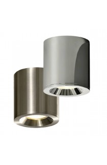 Plafoniera da soffitto con forma cilindrica di colore Nickel satinato , 1 luce 10W ( GU10 ) lampadina non compresa certificazione IP54