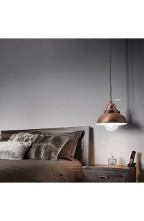 Sospensione dal design moderno con struttura e cupola in metallo con varie finiture, diffusore in vetro soffiato ,1 Luce ( E27 - 60W )