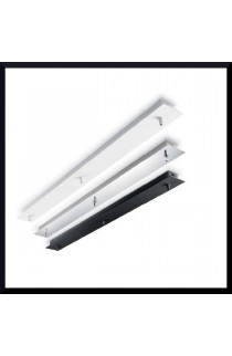 ELEGANTE ROSONE PER 3 LUCI IN METALLO DI FORMA RETTANGOLARE L=88 cm , VARIE FINITURE ( CROMO , BIANCO, NERO, RAME, OTTONE ) 
