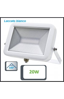 Faretto Slim a Led  con finitura bianca, certificazione IP65, luce 20W ( 1600lm  - 3000°k )