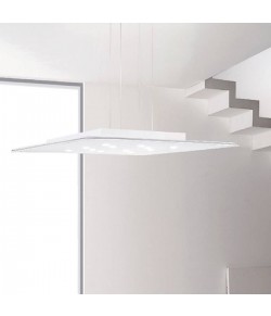 Lampada da sospensione dalla forma geometrica quadrata, di colore Bianco, luce a led Tot. 50W ( 3850Lm )