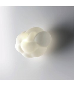 Originale lampada da parete a forma di nuvola con struttura in metallo e diffusore in vetro bianco , 1 luce 100W ( E14 )