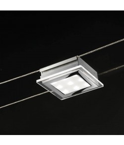 ELEMENTO PER TESATA DI FORMA QUADRATA CON FINITURA CROMO, LUCE A LED 12W ( 700lm - 3000K°) 