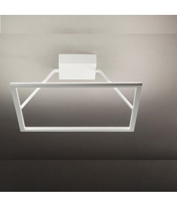 Plafoniera LED 63W 8190lm, con montatura in alluminio verniciato bianco goffrato o nero. Tonalità di luce 3000K.