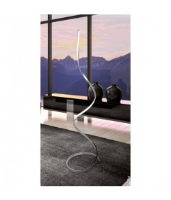 Lampada da Terra in Argento e Cromo di Design a LED dimmerabile da 22W  ( 1800 Lumen, 3000° Kelvin )