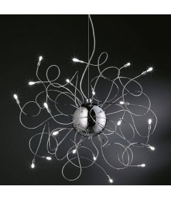 Sospensione in cromo lucido 20 punti luce da 10W alogene