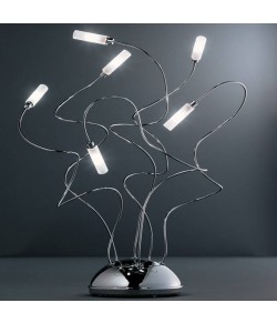 Lampada da tavolo con finitura in cromo lucido 6 punti luce 10 W
