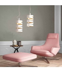 Lampada a sospensione in metallo bianco, disponibile anche in altre colorazioni, 1 punti luce 77W E27