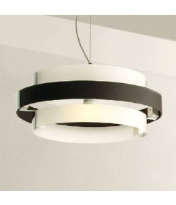 Raffinata lampada a sospensione con vetri personalizzabili e struttura in metallo cromato, 1 luce 100W ( E27 )