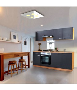 Plafoniera in vetro di forma quadrata in diverse colorazioni, 4 punti luce a Led da 7W GX53