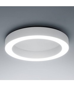 Plafoniera minimale con struttura in alluminio,dalla forma circolare a forma di anello con colore bianco con luce a led ( 50W ) integrata Dimmerata