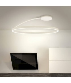 Plafoniera minimale dalla forma circolare a forma di anello con colore bianco con luce a led ( 43W ) integrata