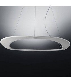 Lampada a sospensione dal design moderno con struttura in alluminio verniciato bianco, 3 luci a Led da 15W