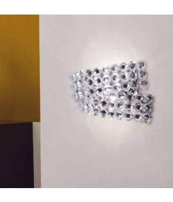 Applique con cristalli in varie colorazioni con struttura in Nichel lucido, 1 Punto luce 150W R7S alogena o led
