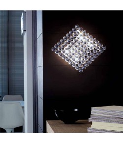 Lampada da comodino design led cromo virgola