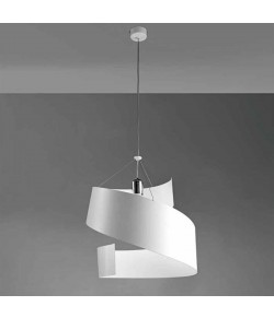 Lampada a sospensione in metallo bianco, dalla forma ondulata,disponibile in altre colorazioni, 1 punti luce 105W E27