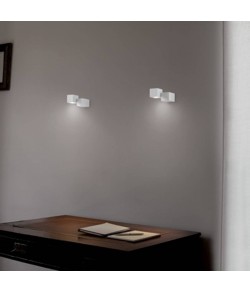 Moderno Faretto da soffitto o parete in alluminio verniciato bianco, 1 luce a Led ( 5W ) dimmerabile.