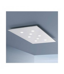 Lampada da soffitto dalla forma geometrica rettangolare, di colore Bianco, luce a led Tot. 22.5W ( 1750Lm ) Dimmerabile. 