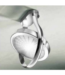 Leucos Applique Spid Grande, struttura in alluminio lucido e vetro satinato, 1 punto luce 200W (G9)