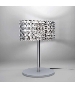 Lampada da tavolo con struttura in metallo con finitura nichel lucido, 2 punti luce Alogena 48W