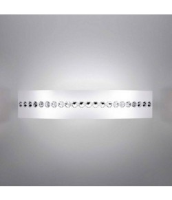 Applique in metallo bianco e cristalli, disponibile anche in altre colorazioni, 1 punto luce 150W R7s (78mm)