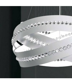 Lampada a sospensione in metallo bianco, disponibile in altre colorazioni, 6 punti luce 77W E27