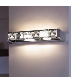 Applique in Metallo con finitura nichel lucido e cristalli, 2 punti luce 33W G9