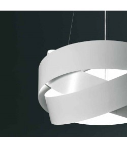 Lampada a sospensione in metallo bianco, disponibile anche in altre colorazioni, 6 punti luce 77W E27