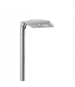 Moderno palo con lampada da esterno di colore grigio,con proiettore luce a LED 54W