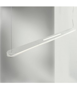 Lampada a sospensione in metallo verniciato e policarbonato, 3 luci 15W a LED ( 4500Lm, 3000°K ) in biemissione