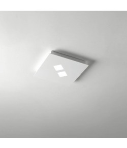Minimale lampada da plafone di forma geometria regolare con struttura in metallo colorato, 2 luci a Led 4.5W dimmerabile