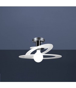 Originale Lampada a plafone in vetro extrachiaro e struttura in metallo cromato, 1 luce 100W ( E27 )