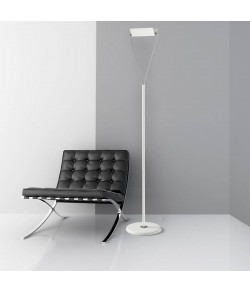 Lampada da terra in metallo verniciato bianco con particolari in cromo, 6 luci 4.2W a LED ( 2880Lm, 3000°K ) 