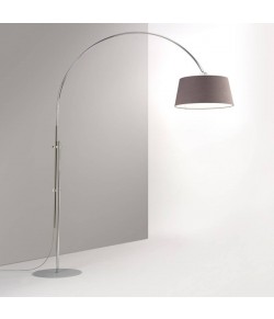 Lampada da terra e da sospensione, con struttura verniciata bianca e paralume in tessuto, 1 luce 150W  ( E27 ) 