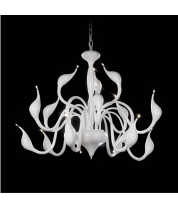 SOSPENSIONE IN METALLO VERNICIATO BIANCO, 18 LUCI ( G4 ) 20w