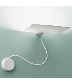 Lampada da parete dal design retrò di colore Bianco con fissaggio a parete con effetto decentrato e struttura in alluminio tornito, 1 luce a led 20W ( 1900Lm )