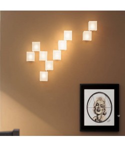 FLAVER Applique TREPERTRE/3 30129 in vetro extra chiaro satinato Bianco e finitura cromo, 3 Luci ( G9 )