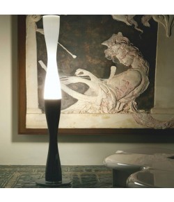 FLAVER Lampada da terra modello SIDERAL 20.064 in vetro soffiato colorazione bianco/ coffee , 1 Luce ( 2G11 ) con Dimmer