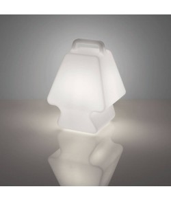 Esclusiva  lampada  da  tavolo da interno o esterno con finitura Bianca,  luce a LED ( 3W ) RGB