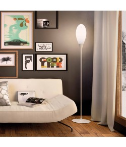 Lampada da terra con struttura e base in metallo verniciato a polveri, 1 luce 21W ( E27 ).